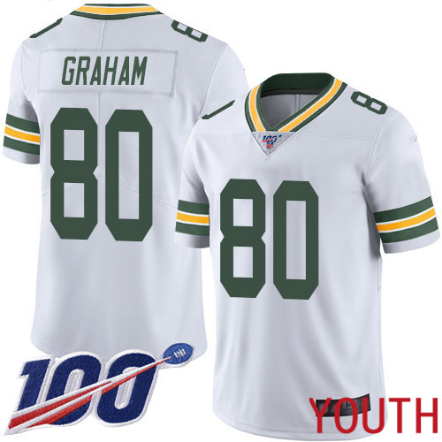 Green Bay Packers Limited White Youth #80 Graham Jimmy Road Jersey Nike NFL 100th Season Vapor Untouchable